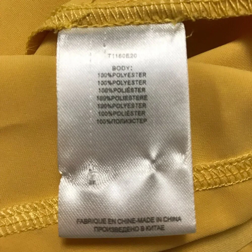 NWOT Molly Bracken Frill Sleeve Top L Yellow Gold - Picture 4 of 6
